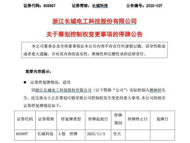 拟筹划控制权变更！中国高科12月15日起停牌