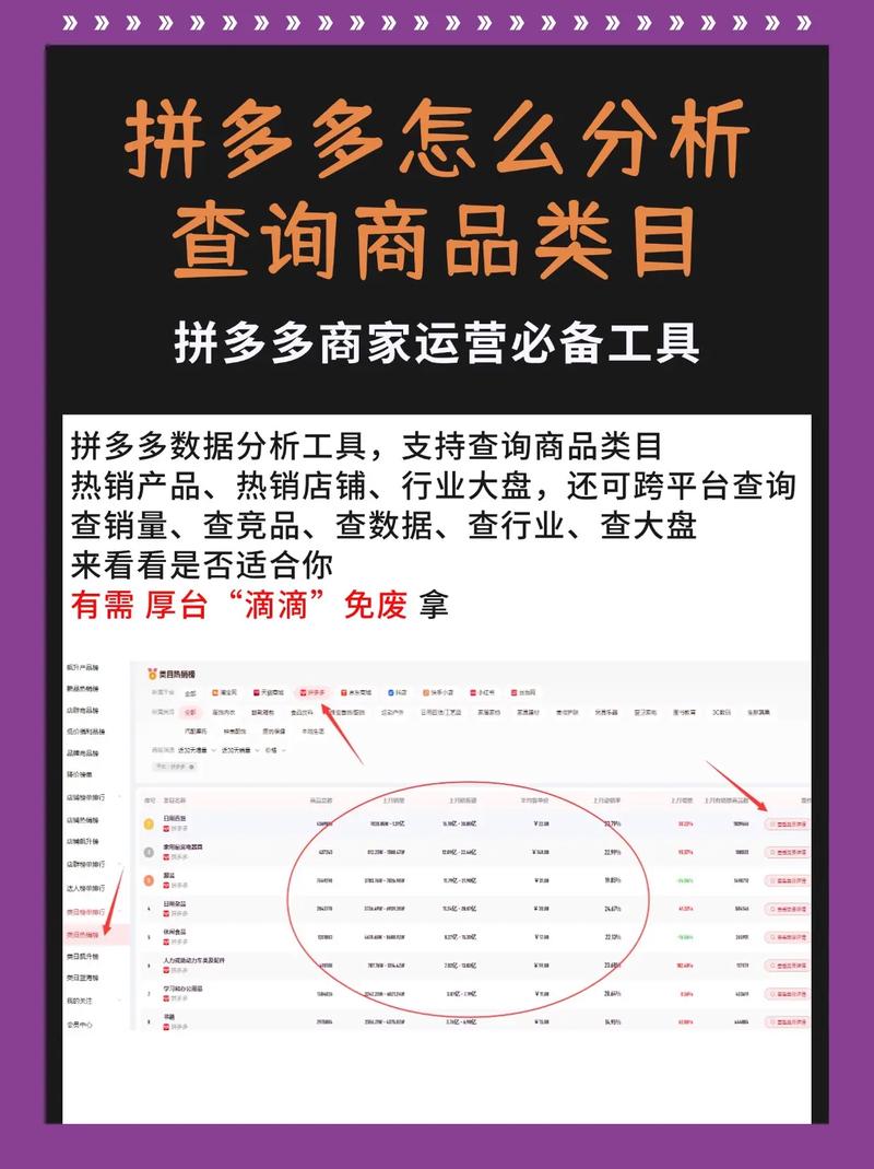 电脑端拼多多类目查询 